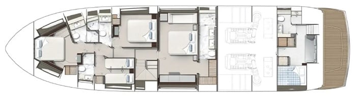 layout-yacht-sunseeker 76 lower deck