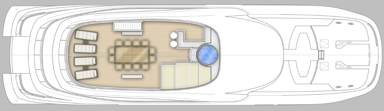 Curvelle Quaranta Flybridge Layout