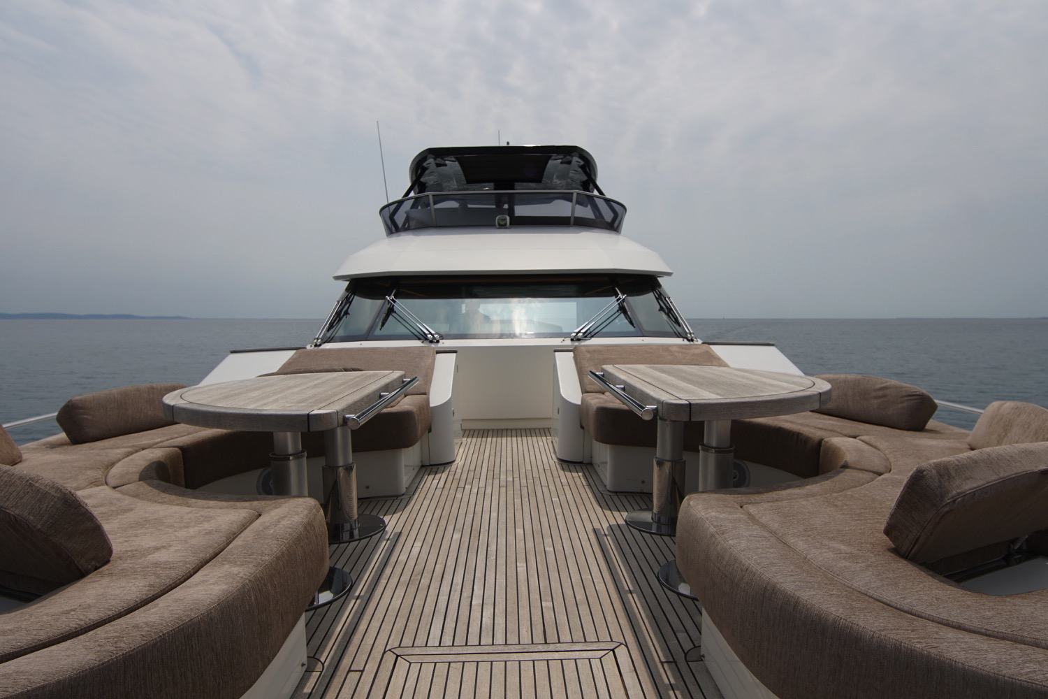 MCY 76 yacht for sale bow lounge