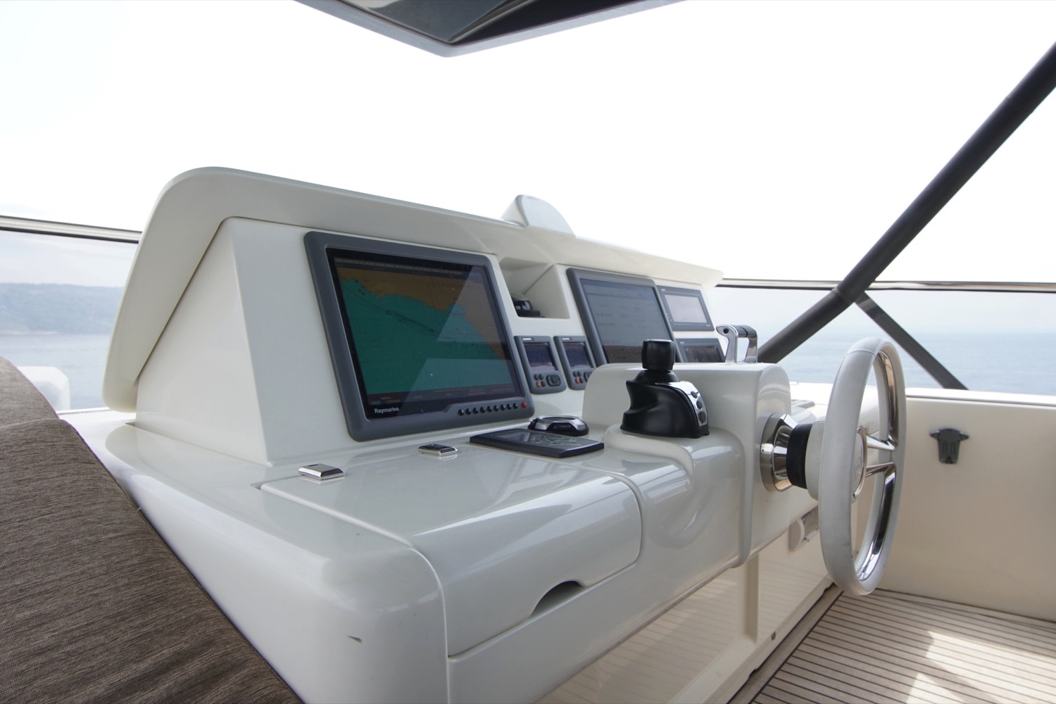 MCY 76 yacht for sale flybridge helm 1